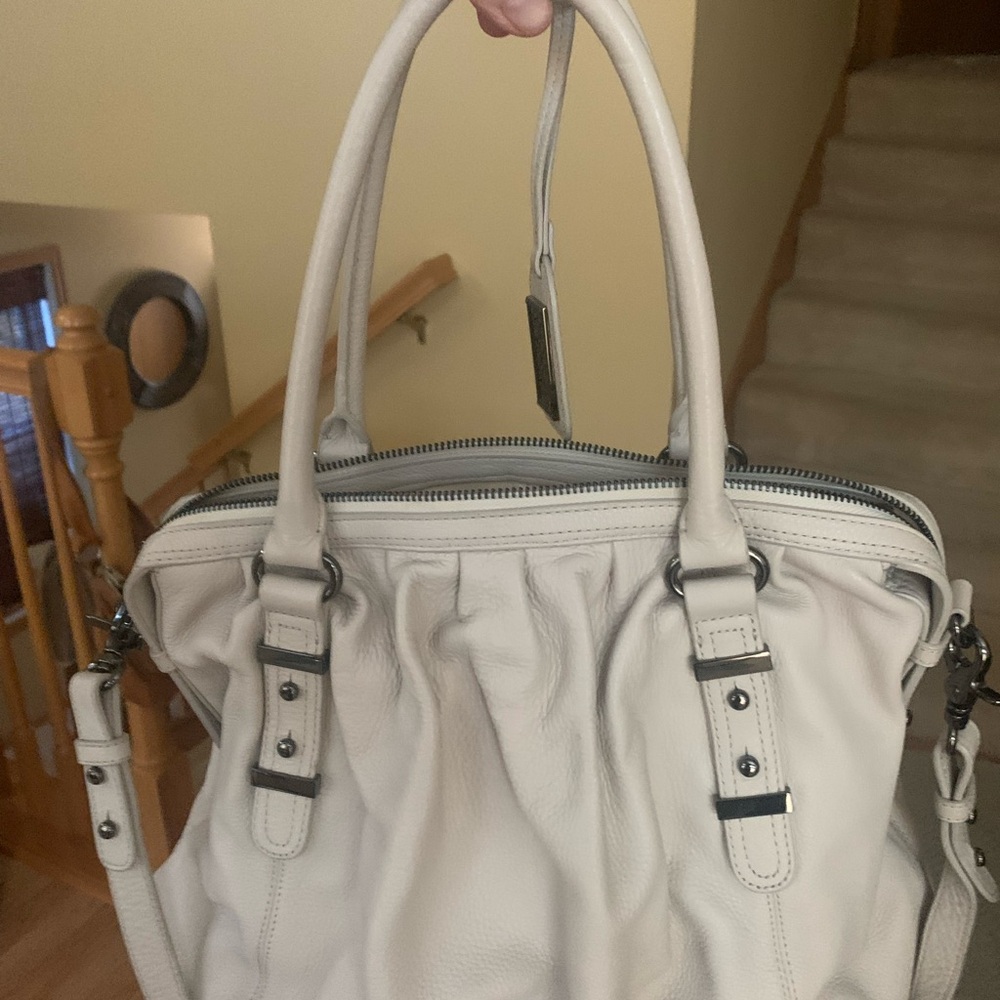 BADGLEY MISHKA Brand new soft ivory leather buttery shabby chic and gorgeous
